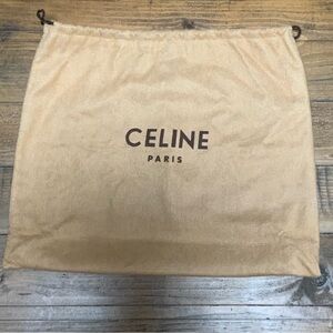 Celine Beige Logo Drawstring Dust Pouch